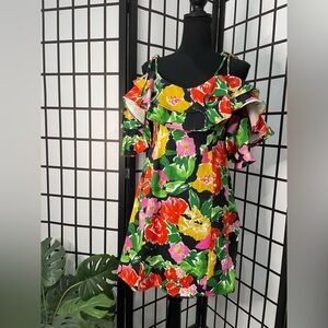 Topshop Floral Off-Shoulder Dress - Multicolor